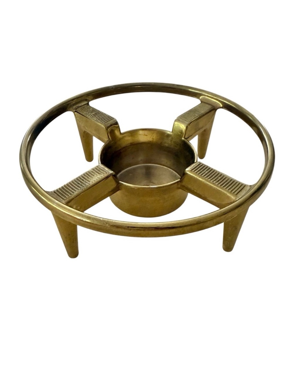 PYREX Vintage Brass Coffee Carafe Warming Stand Tea Light Retro